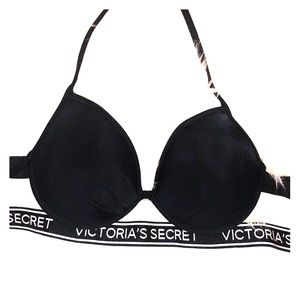 VICTORIA’S SECRET Black LOGO Bikini Top